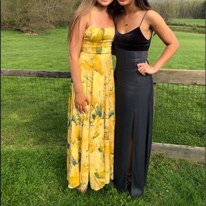 Free People yellow floral maxi dress